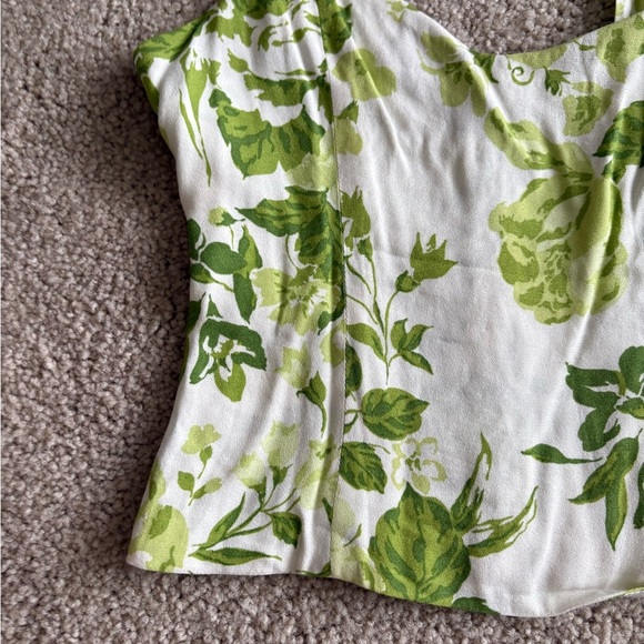 Reformation Hester Green Floral Top cami summer viscose rayon boho blouse size 0 - Picture 5 of 13